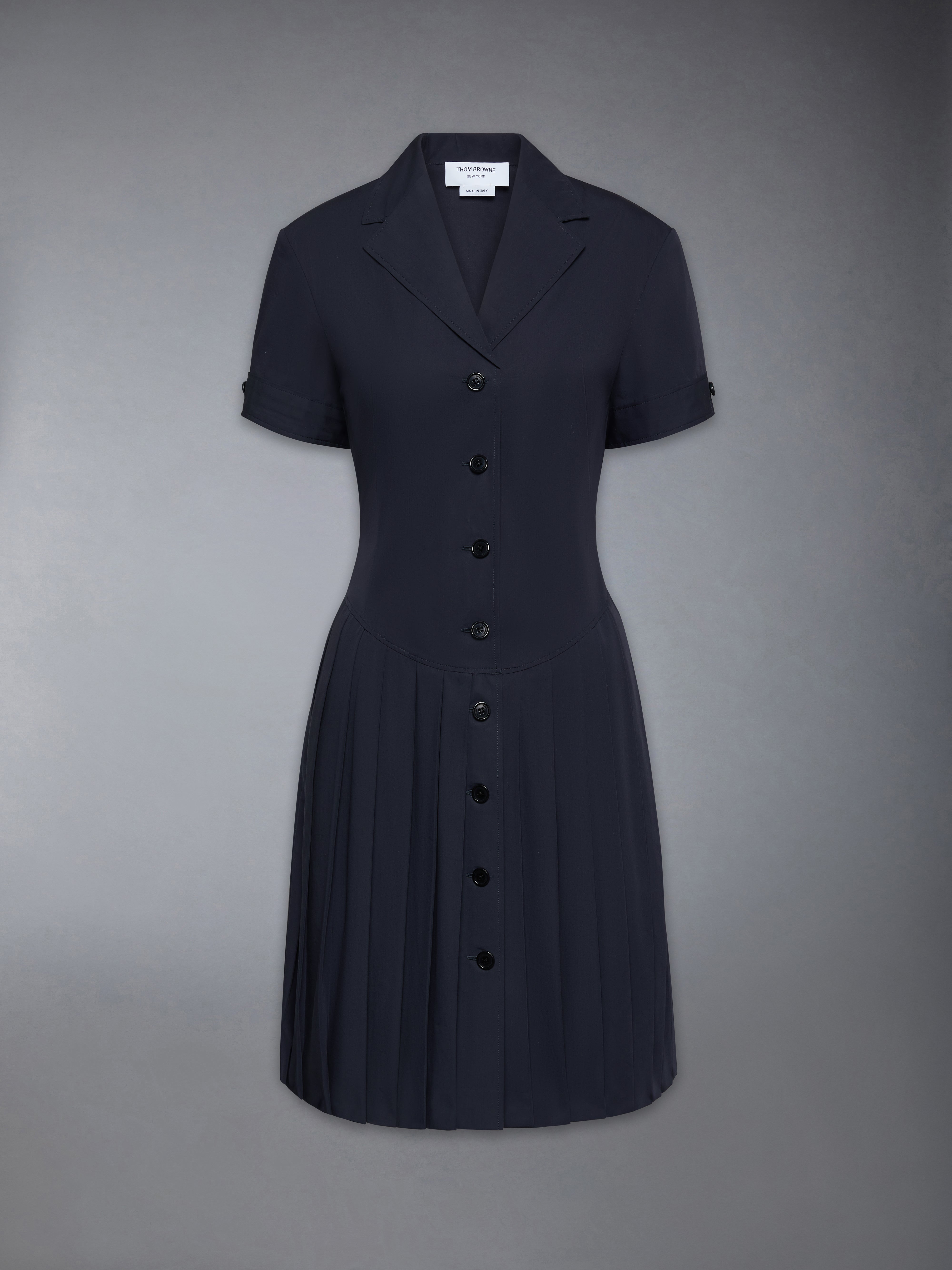 Lapel Collar Pleated Dress | Thom Browne