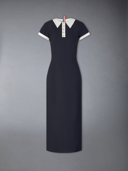 HOPSACK SUITING DRESS NAVY