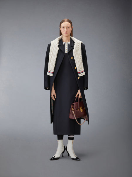 HOPSACK SUITING DRESS NAVY