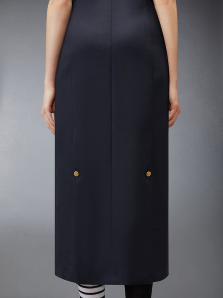 HOPSACK SUITING DRESS NAVY