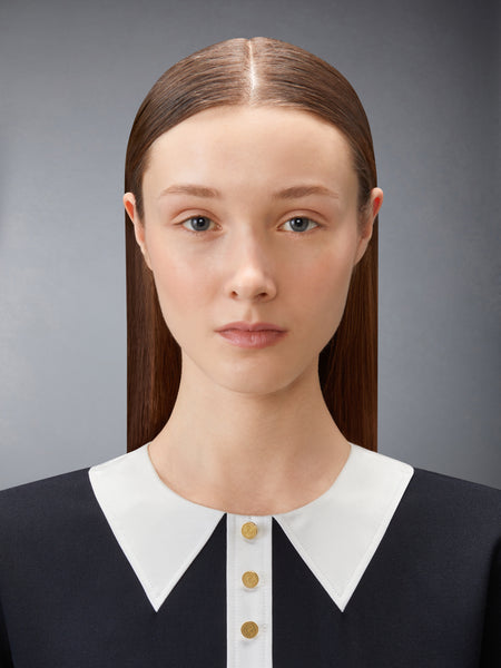 HOPSACK SUITING DRESS NAVY