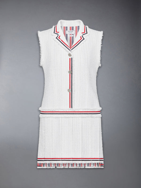 SOLID TWEED PLEATED SPORTCOAT DRESS - featured image