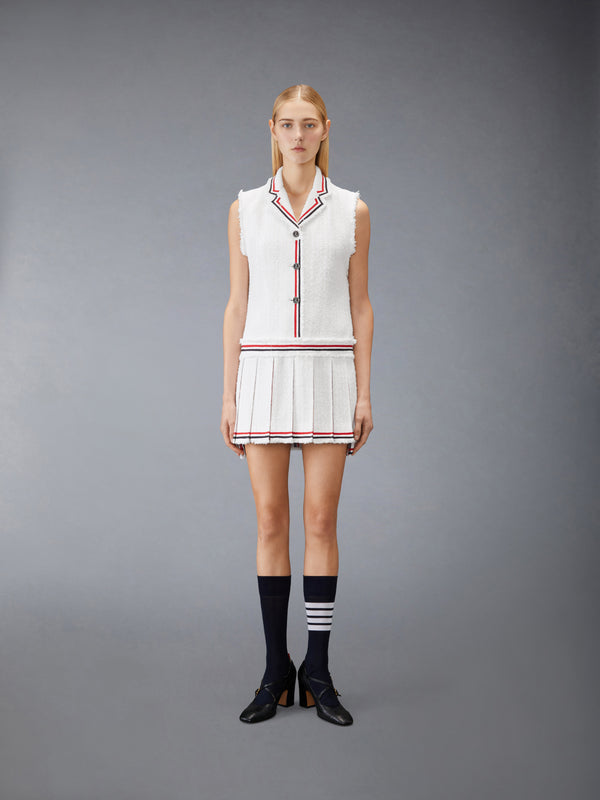 SOLID TWEED PLEATED SPORTCOAT DRESS - image 1