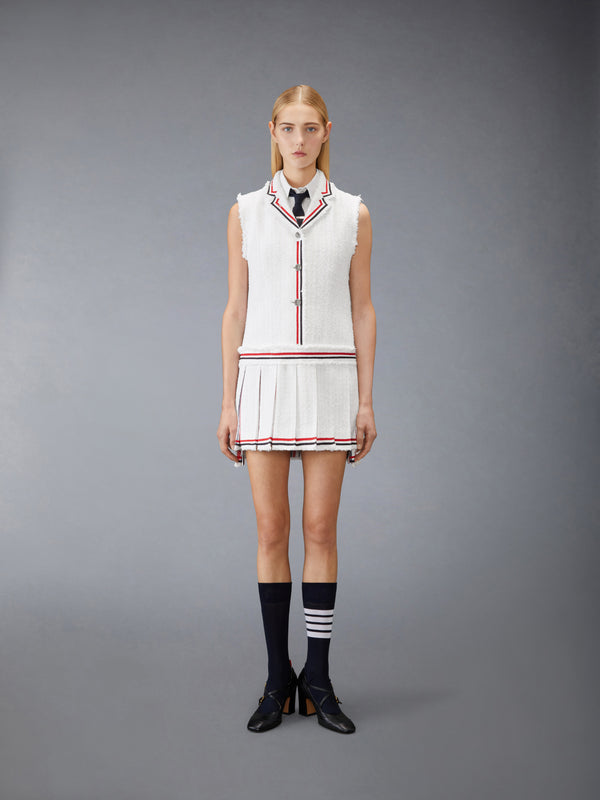 SOLID TWEED PLEATED SPORTCOAT DRESS - image 4