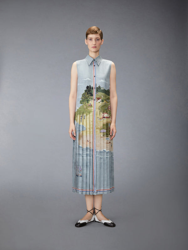 NANTUCKET SCENIC SILK TWILL SHIRT DRESS - image 1