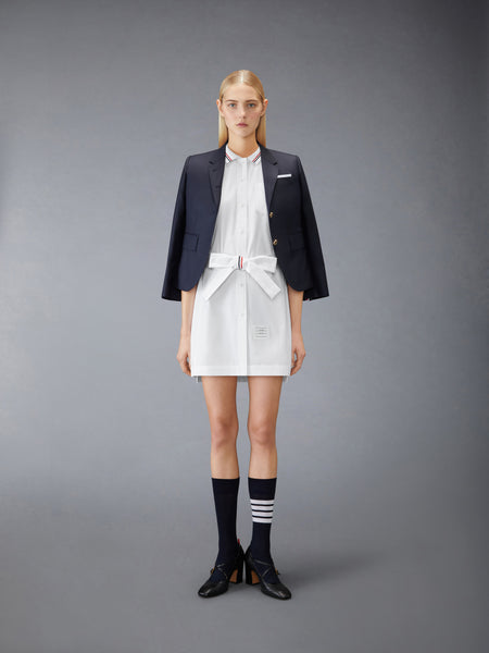 SOLID POPLIN BOW SHIRTDRESS WHITE
