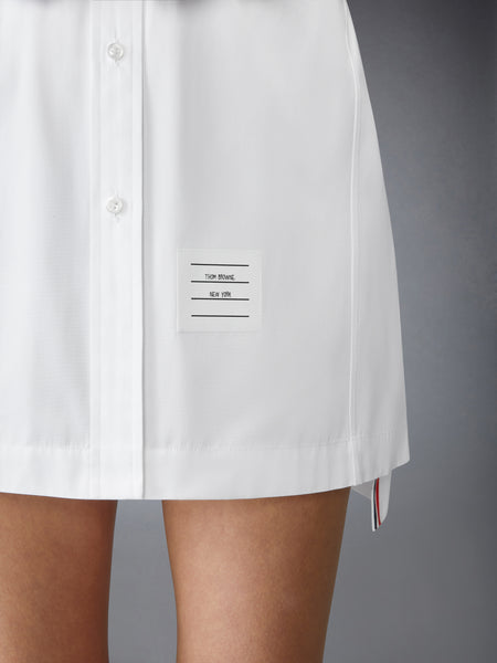 SOLID POPLIN BOW SHIRTDRESS WHITE