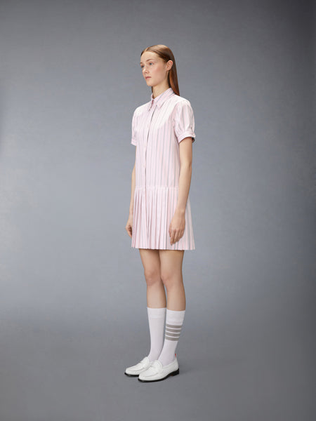 HAIRLINE STRIPE POPLIN SHIRT DRESS LT PINK