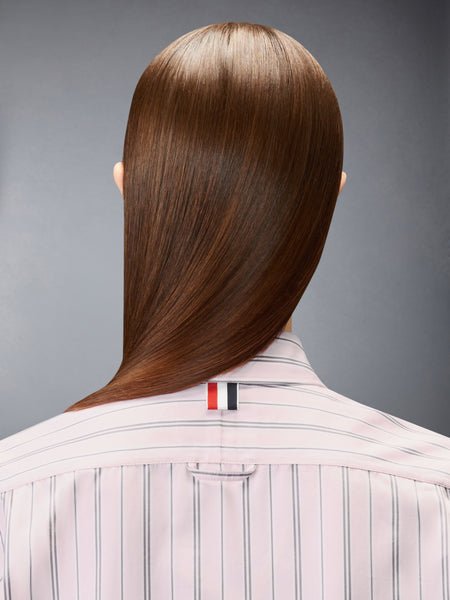HAIRLINE STRIPE POPLIN SHIRT DRESS LT PINK