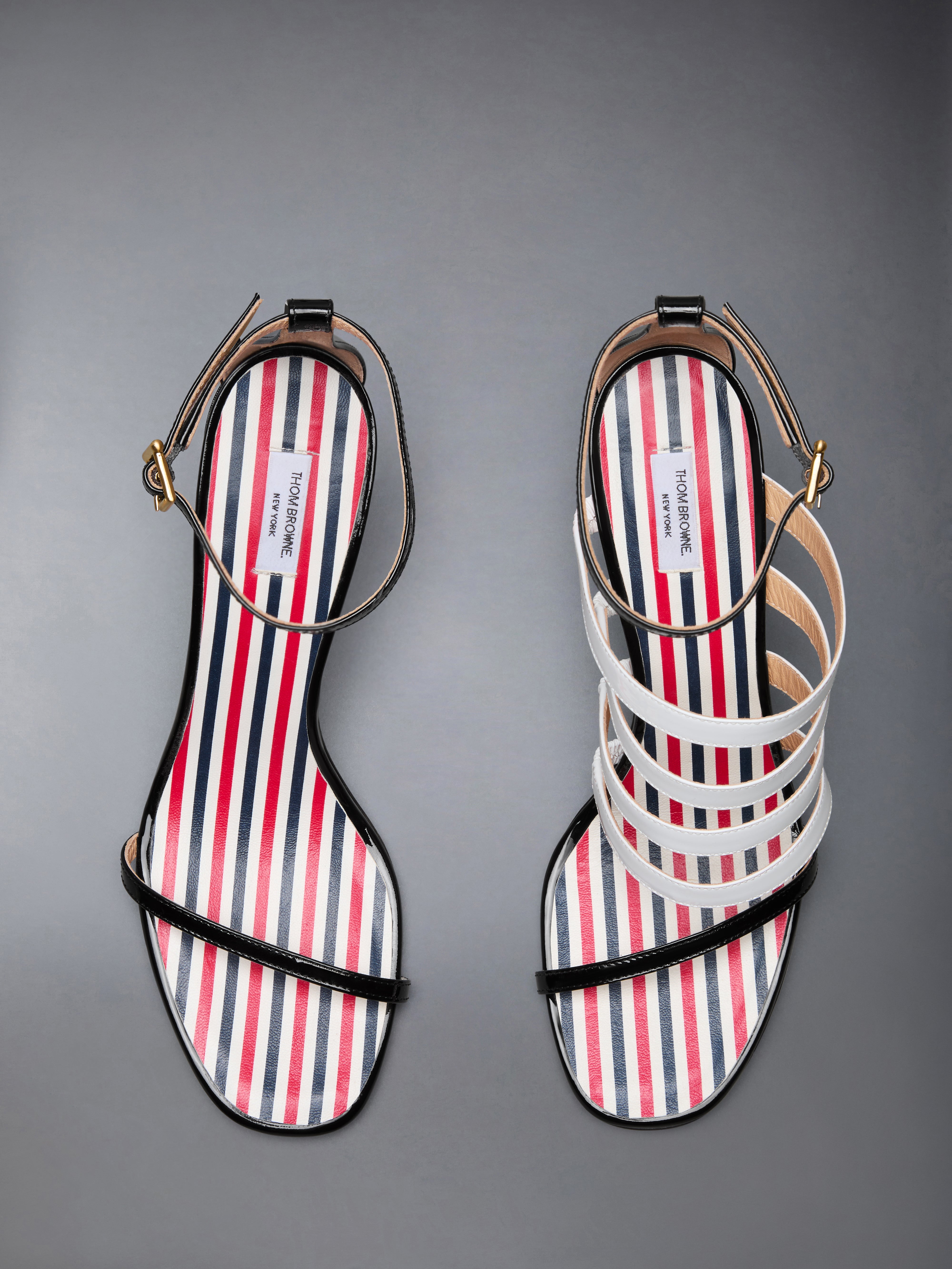 Soft Patent 4-Bar High Heel Sandal 90Mm | Thom Browne Soft Patent 4-Bar High Heel Sandal 90Mm | Thom Browne