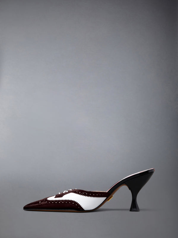 SOFT SPAZZOLATO SHINY CALF HEELED MULE 75MM - image 3