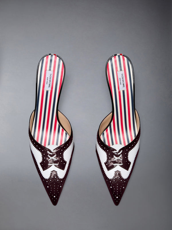 SOFT SPAZZOLATO SHINY CALF HEELED MULE 75MM - image 5