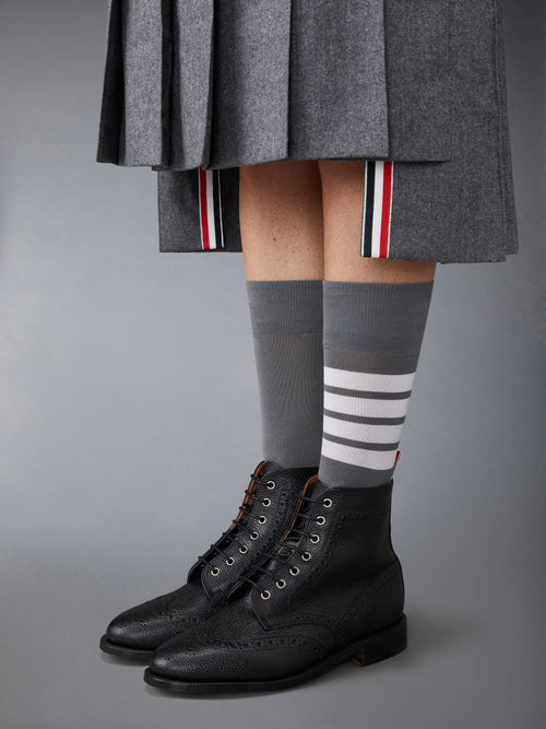 Pebble Grain Leather Sole Wingtip Brogue Boot | Thom Browne