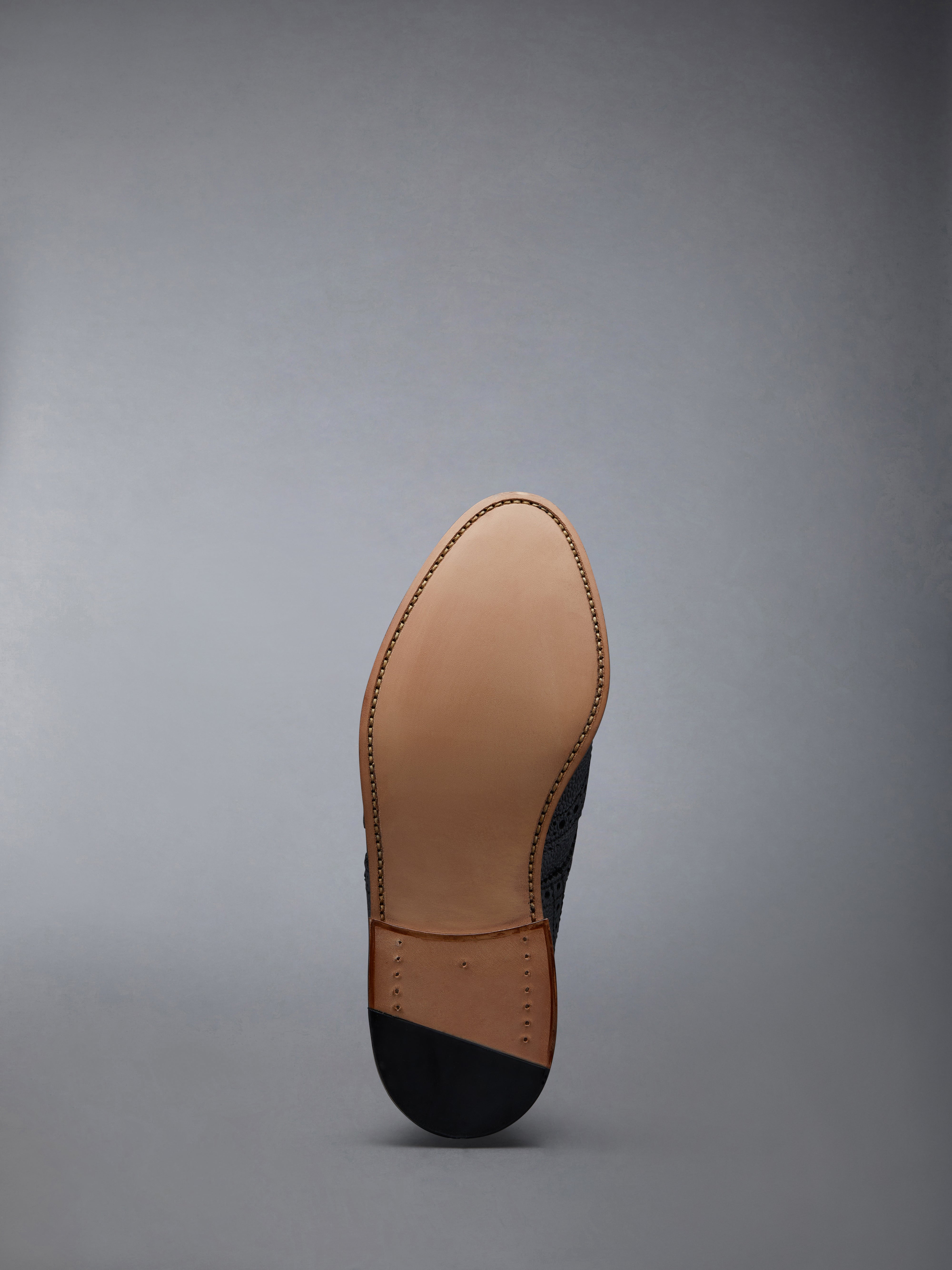 Pebble Grain Leather Sole Wingtip Brogue Boot | Thom Browne