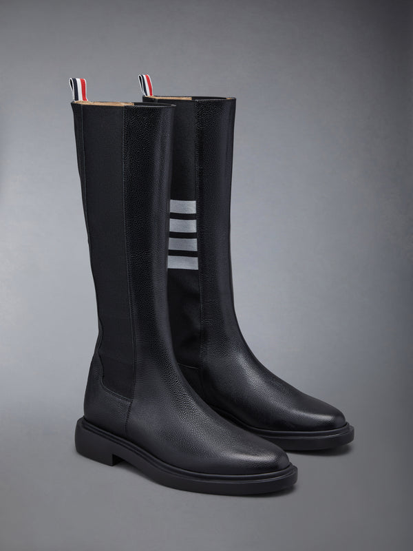PEBBLE GRAIN 4-BAR KNEE HIGH CHELSEA BOOT