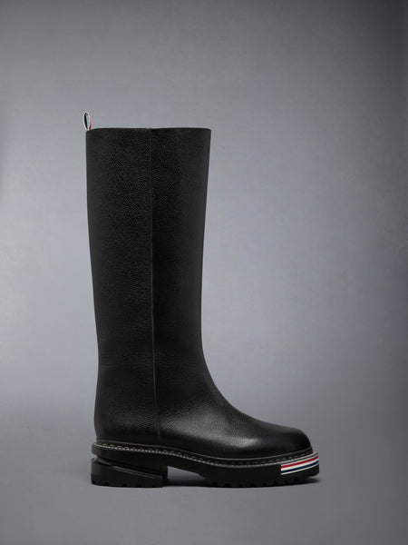 PEBBLE GRAIN HIKING SOLE KNEE HIGH BOOT BLACK
