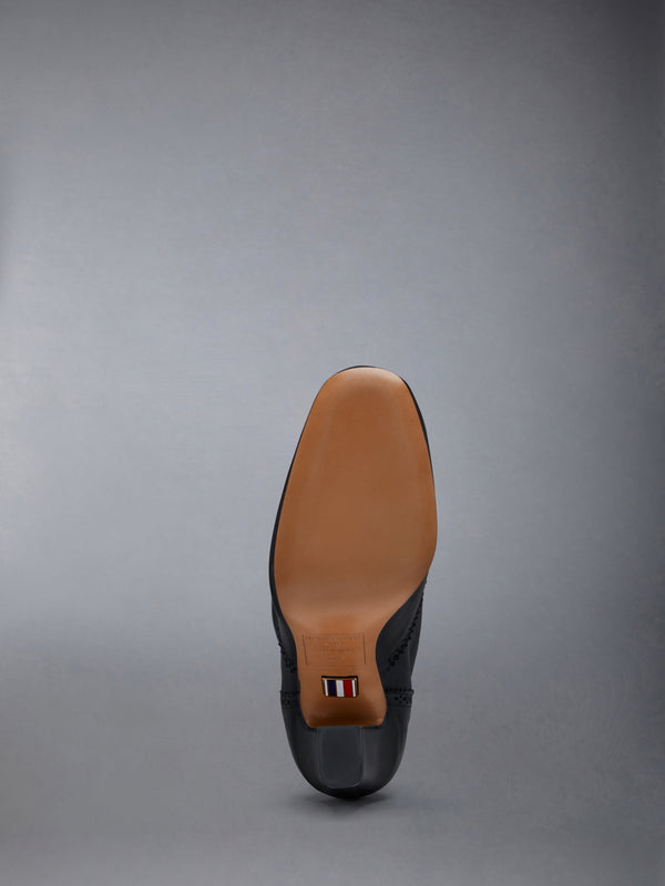 Calf Leather 105mm Block Heel Brogued Knee High Boot - image 5