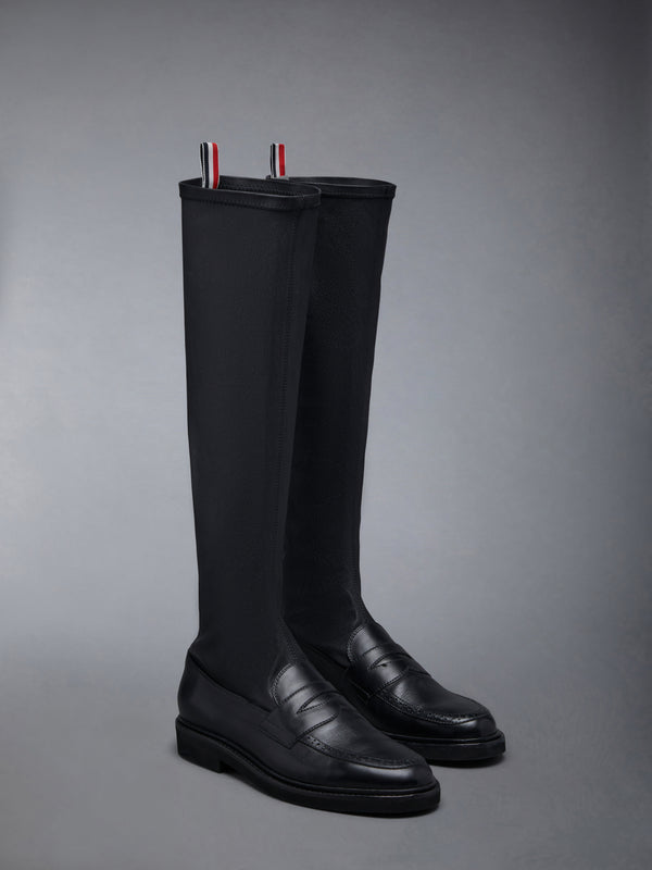 ストレッチ ヴィテッロ カーフ マイクロソール ニーハイ ペニーローファーブーツ - image 2