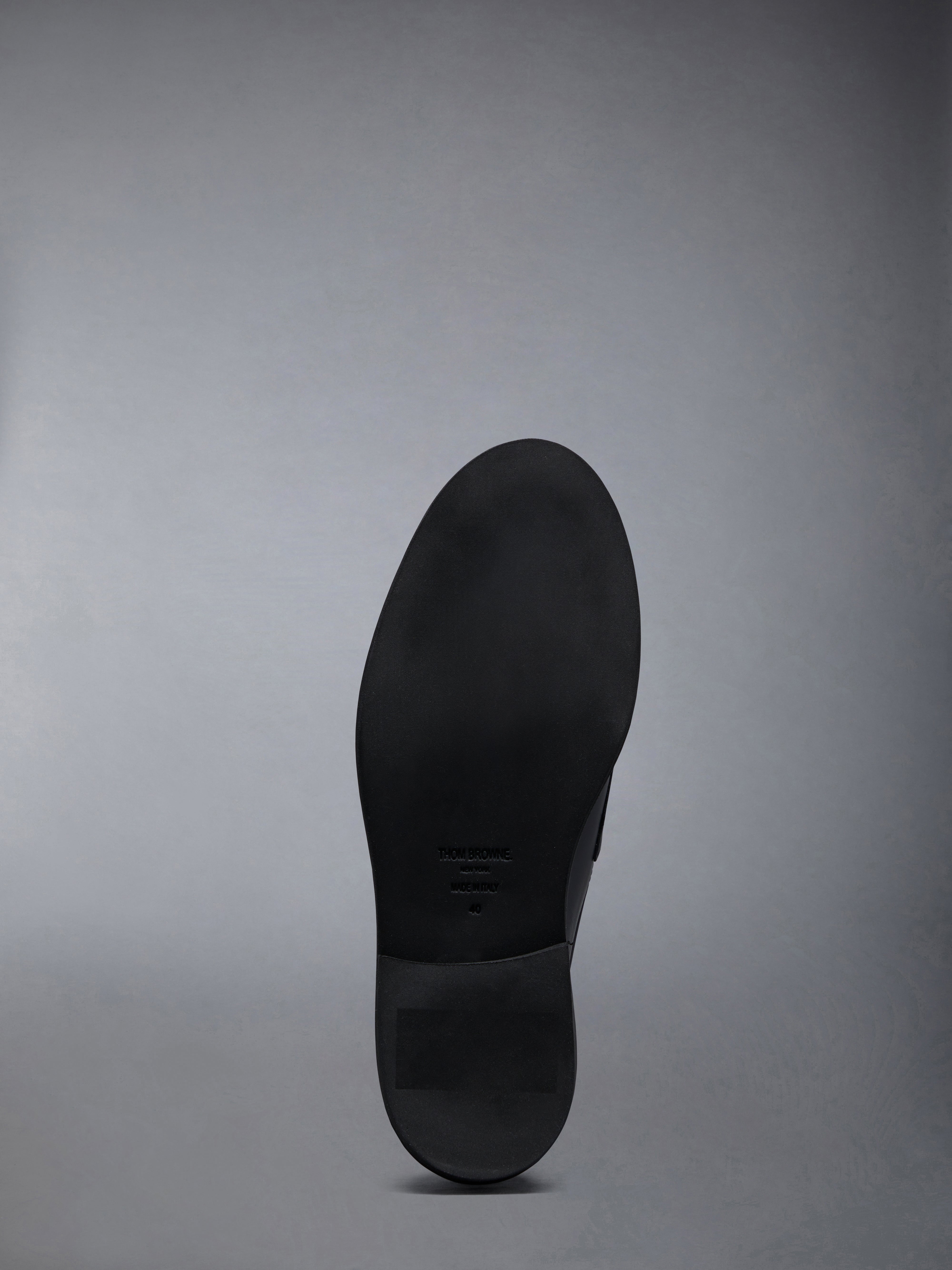 Stretch Vitello Calf Micro Sole Knee High Penny Loafer Boot | Thom