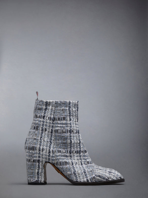 プリンス オブ ウェールズ チェック シェニール ツイード 75mm ブロックヒール アンクルブーツ - featured image