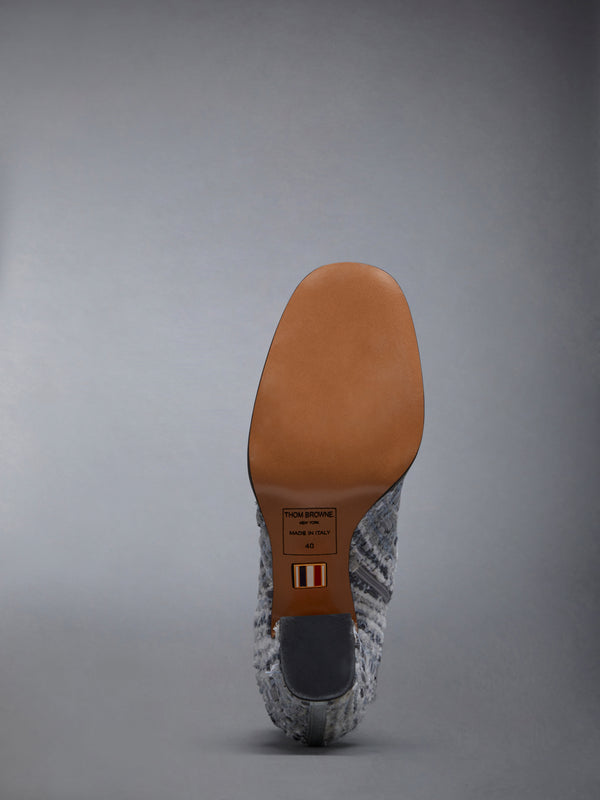 プリンス オブ ウェールズ チェック シェニール ツイード 75mm ブロックヒール アンクルブーツ - image 6