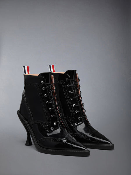 SOFT PATENT WINGTIP BOOT 90MM BLACK