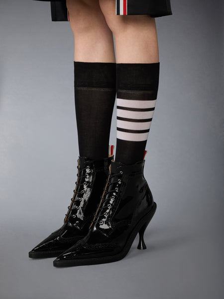 SOFT PATENT WINGTIP BOOT 90MM BLACK