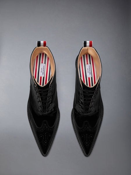 SOFT PATENT WINGTIP BOOT 90MM BLACK