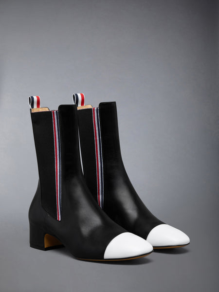 SHINY CALF RWB CHELSEA BOOT 40MM BLK/WHT