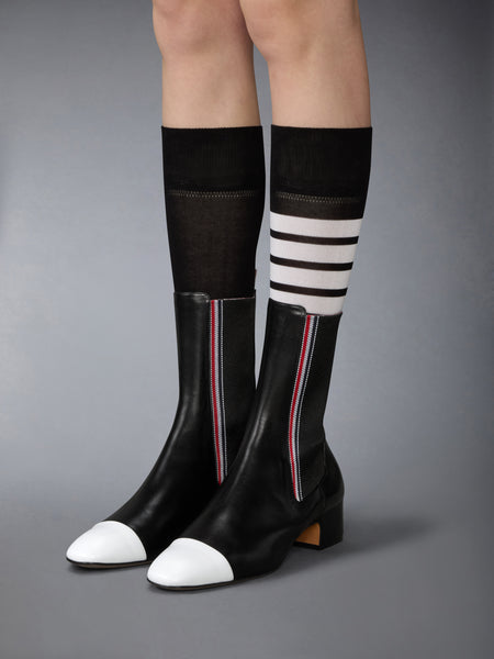 SHINY CALF RWB CHELSEA BOOT 40MM BLK/WHT