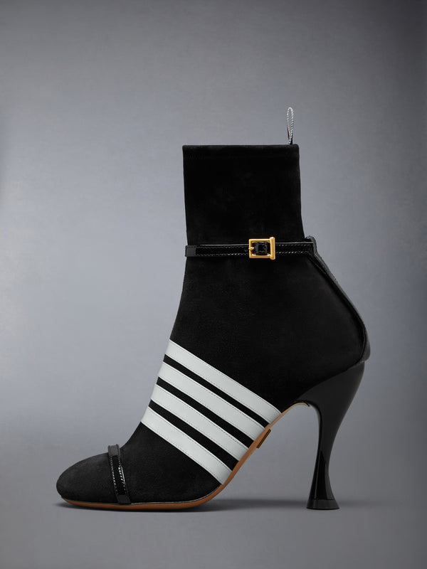 SOFT SUEDE TROMPE L'OEIL 4-BAR ANKLE BOOT 105MM - featured image