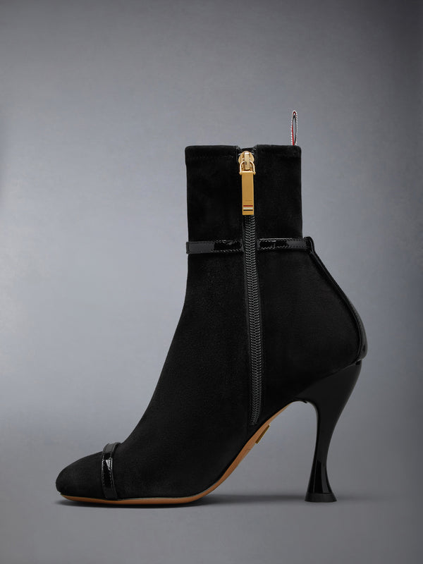 SOFT SUEDE TROMPE L'OEIL 4-BAR ANKLE BOOT 105MM - image 4