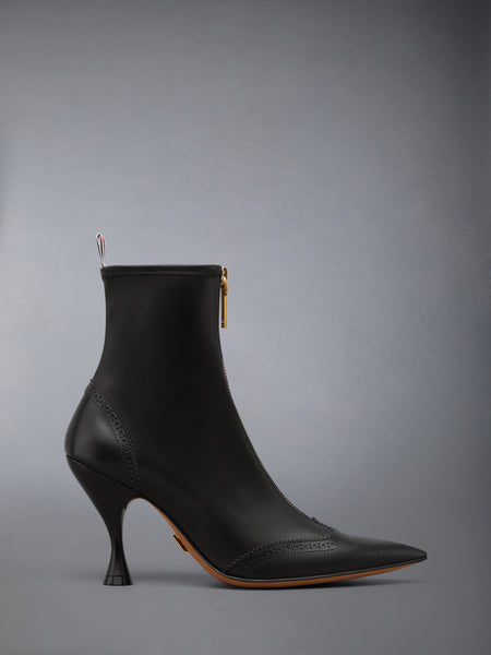 LEATHER WINGTIP BOOTIE 90MM BLACK