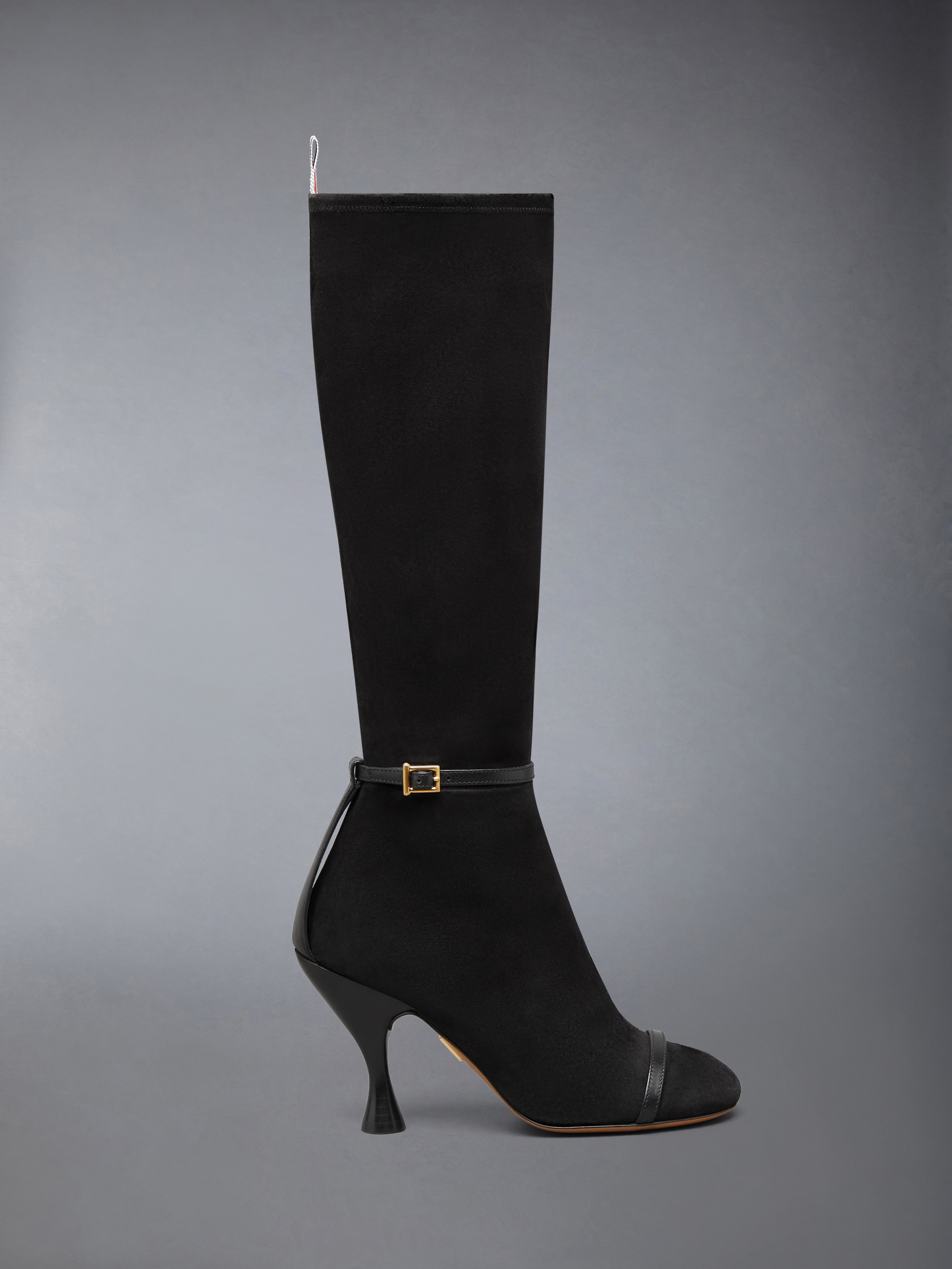 Soft Suede Trompe L'Oeil 4-Bar Sandal Boot 90Mm | Thom Browne