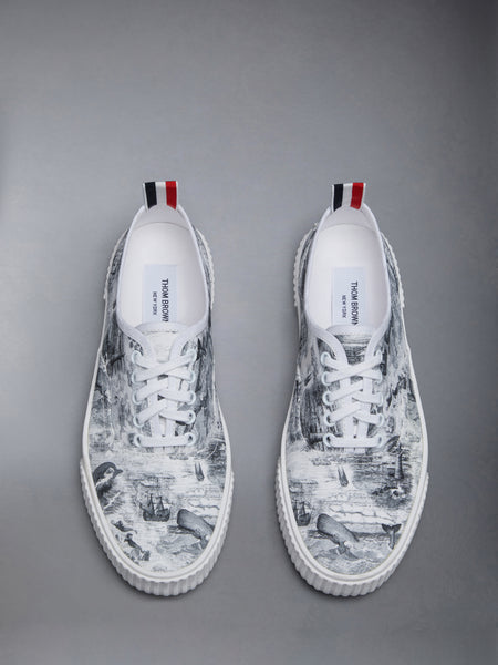 Nautical Toile Canvas Heritage Sneaker BLK/WHT