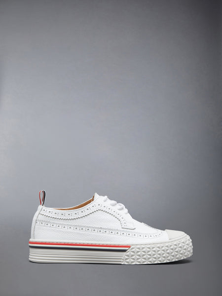 PEBBLE GRAIN TREAD SOLE LONGWING COLLEGIATE SNEAKERS WHITE