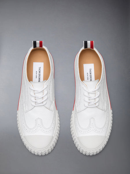 PEBBLE GRAIN TREAD SOLE LONGWING COLLEGIATE SNEAKERS WHITE