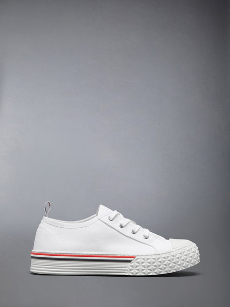 CANVAS TREAD SOLE COLLEGIATE SNEAKERS WHITE