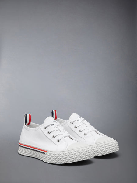 CANVAS TREAD SOLE COLLEGIATE SNEAKERS WHITE