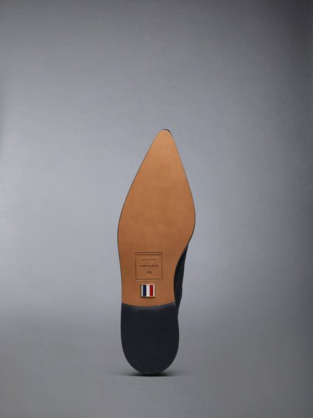 PEBBLE GRAIN LONGWING POINTED BROGUE BLACK