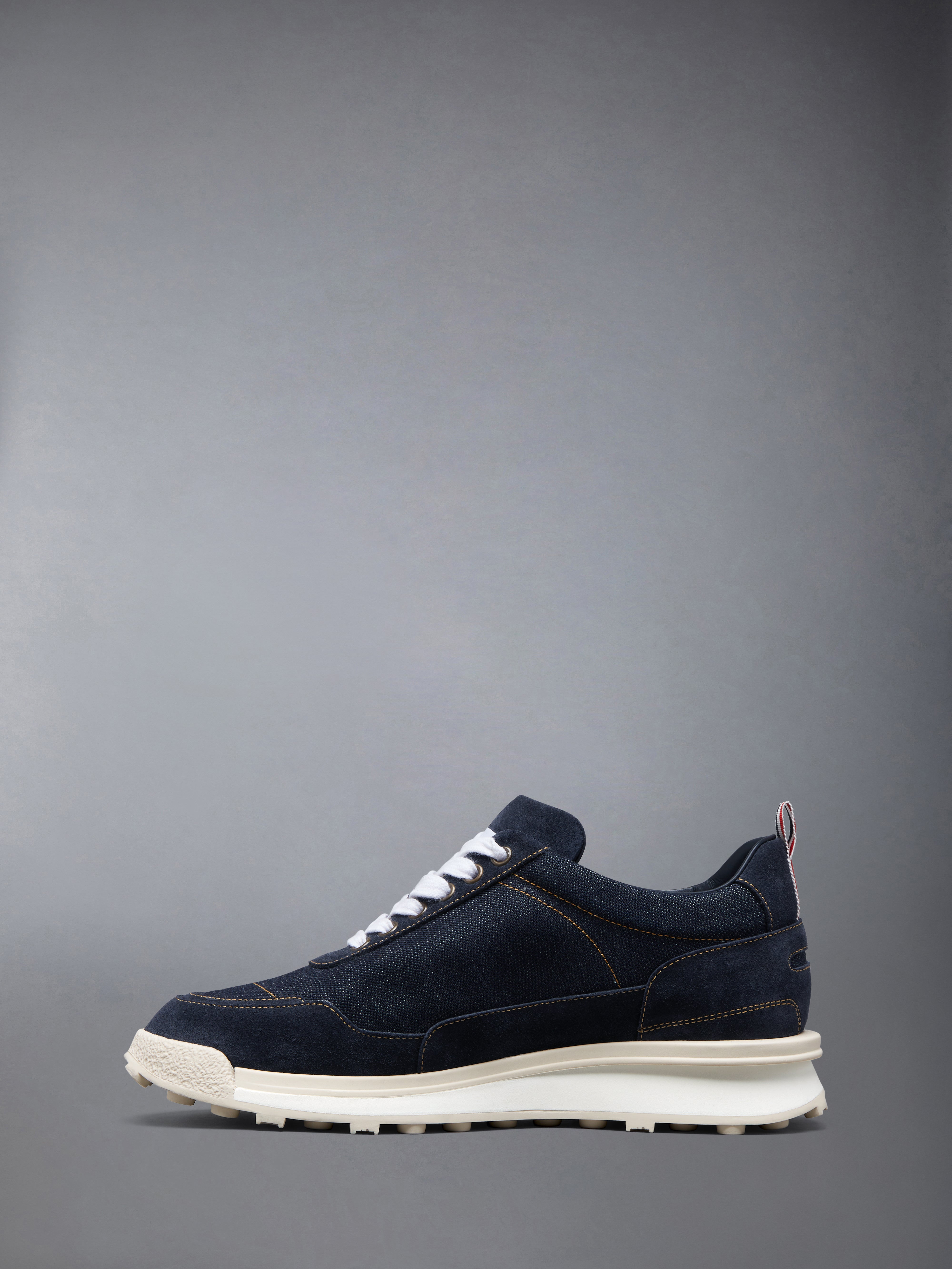 Selvedge Denim Tech Runner Sole Alumni Sneakers | Thom Browne