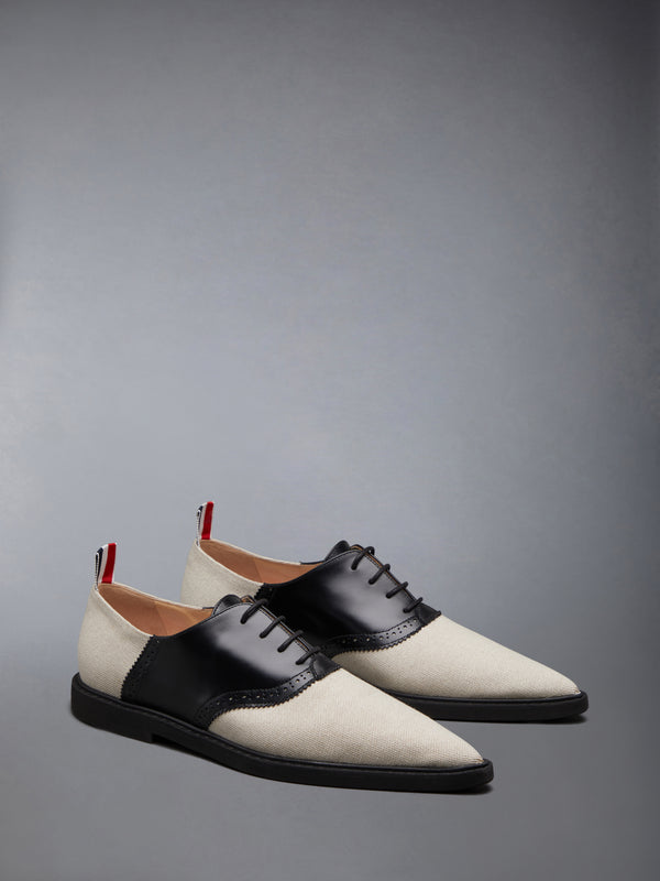 COTTON CANVAS MICRO SOLE POINTED SADDLE SHOE - image 2