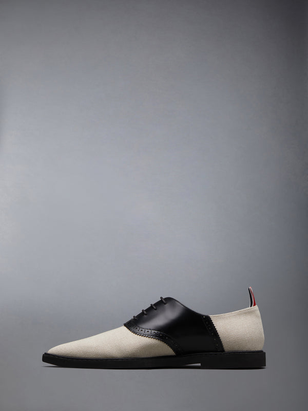 COTTON CANVAS MICRO SOLE POINTED SADDLE SHOE - image 3