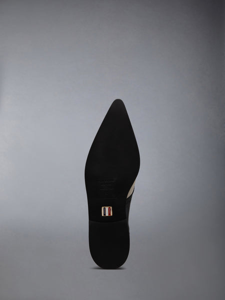 コットンキャンバス マイクロソール ポインテッドサドルシューズ ナチュラル ホワイト