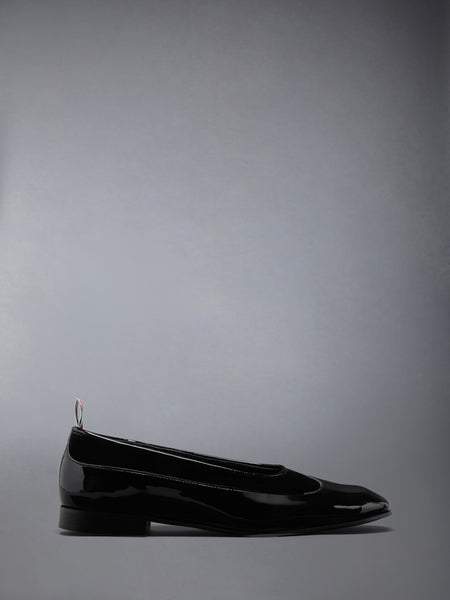 SOFT PATENT AND VELVET OPERA BALLERINA BLACK