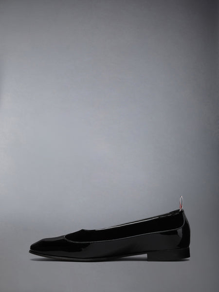 SOFT PATENT AND VELVET OPERA BALLERINA BLACK
