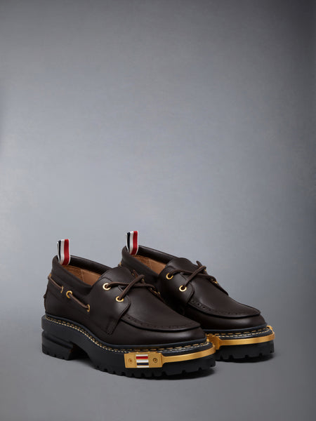VITELLO CALF HIKING LEATHER SOLE BOAT SHOE BROWN