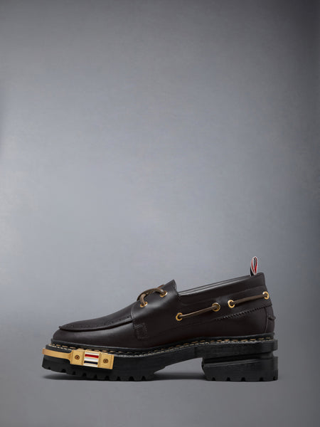 VITELLO CALF HIKING LEATHER SOLE BOAT SHOE BROWN