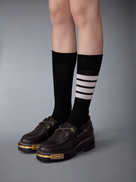 VITELLO CALF HIKING LEATHER SOLE BOAT SHOE BROWN