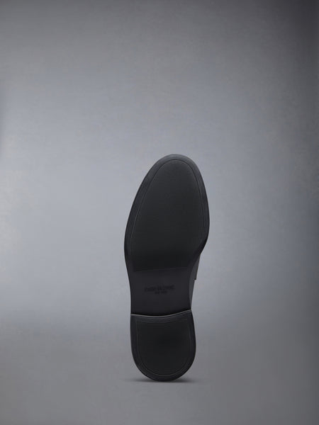 ペブルグレインレザー ペニーローファー グレー/白